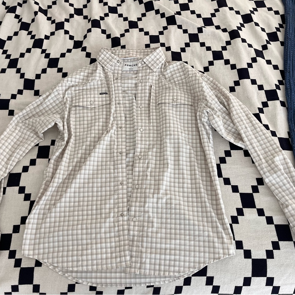 PONCHO Plaid Button-Up Shirt